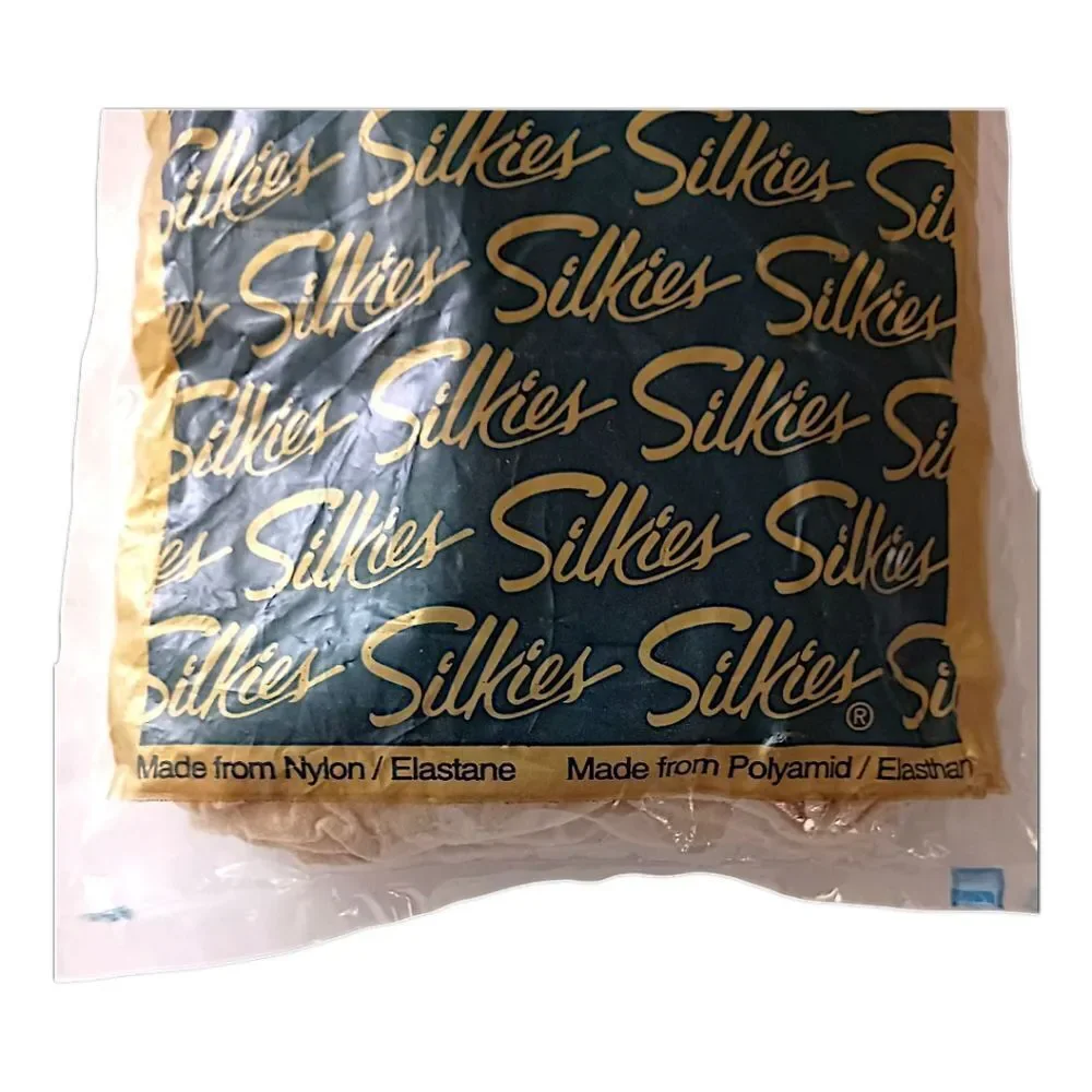 Silkies Control Top Pantyhose Large White Vintage Made‎ In USA Stockings Tights